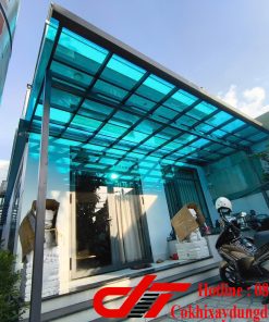 Mái Che Tấm Poly Lấy Sáng Màu Xanh